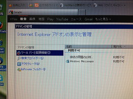 IEのアドオン管理画面です。